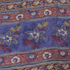 Sanskriti Vintage Sarees Blue Indian Pure Georgette Print Sari 5yd Craft Fabric