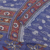 Sanskriti Vintage Sarees Blue Indian Pure Georgette Print Sari 5yd Craft Fabric