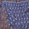 Sanskriti Vintage Sarees Blue Indian Pure Georgette Print Sari 5yd Craft Fabric