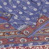 Sanskriti Vintage Sarees Blue Indian Pure Georgette Print Sari 5yd Craft Fabric