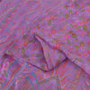 Sanskriti Vintage Sarees Purple Indian Pure Silk Printed Sari 6yd Craft Fabric