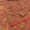 Sanskriti Vintage Sarees Red Indian 100% Pure Silk Printed Sari 6yd Craft Fabric