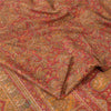 Sanskriti Vintage Sarees Red Indian 100% Pure Silk Printed Sari 6yd Craft Fabric