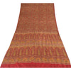 Sanskriti Vintage Sarees Red Indian 100% Pure Silk Printed Sari 6yd Craft Fabric