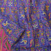 Sanskriti Vintage Sarees Blue 100% Pure Silk Printed Sari 5yd Soft Craft Fabric