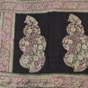 Sanskriti Vintage Sarees Black 100% Pure Silk Printed Sari 5yd Soft Craft Fabric