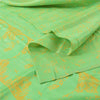 Sanskriti Vintage Sarees Green 100% Pure Silk Printed Sari Floral Craft Fabric