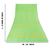 Sanskriti Vintage Sarees Green 100% Pure Silk Printed Sari Floral Craft Fabric