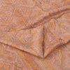 Sanskriti Vintage Sarees Peach Indian Pure Silk Printed Sari 6yd Craft Fabric