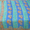 Sanskriti Vintage Sarees Blue/Sea-Green Pure Silk Printed Sari 5yd Craft Fabric