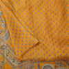 Sanskriti Vintage Sarees Yellow Indian Pure Silk Printed Sari 5yd Craft Fabric