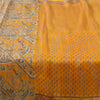 Sanskriti Vintage Sarees Yellow Indian Pure Silk Printed Sari 5yd Craft Fabric