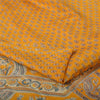 Sanskriti Vintage Sarees Yellow Indian Pure Silk Printed Sari 5yd Craft Fabric