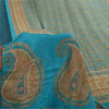 Sanskriti Vintage Sarees From India Blue Pure Silk Printed Sari 6yd Craft Fabric