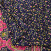 Sanskriti Vintage Sarees Blue/Pink Indian Pure Silk Print Sari 6yd Craft Fabric