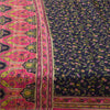 Sanskriti Vintage Sarees Blue/Pink Indian Pure Silk Print Sari 6yd Craft Fabric