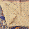 Sanskriti Vintage Sarees Cream Pure Silk Human Animal Printed Sari Craft Fabric