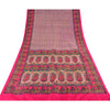 Sanskriti Vintage Sarees From India Pink Pure Silk Printed Sari 6yd Craft Fabric