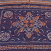 Sanskriti Vintage Sarees Orange/Blue Pure Silk Printed Sari 5yd Craft Fabric