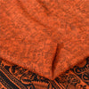 Sanskriti Vintage Sarees Orange Peacock Pure Silk Printed Sari 5yd Craft Fabric