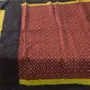 Sanskriti Vintage Sarees Coffee-Brown Pure Silk Bandhani Printed Sari 5yd Fabric