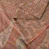 Sanskriti Vintage Sarees Brown 100% Pure Silk Printed Sari 5yd Craft Fabric