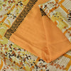 Sanskriti Vintage Sarees Orange/Ivory Pure Silk Printed Sari 5yd Craft Fabric