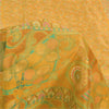 Sanskriti Vintage Sarees Yellow 100% Pure Silk Printed Sari 5yd Craft Fabric