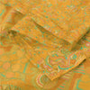 Sanskriti Vintage Sarees Yellow 100% Pure Silk Printed Sari 5yd Craft Fabric