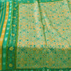 Sanskriti Vintage Sarees Yellow/Green Pure Silk Ikat Printed Sari Craft Fabric