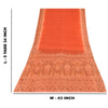 Sanskriti Vintage Sarees Orange Pure Silk Printed Sari 5yd Craft Fabric