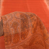 Sanskriti Vintage Sarees Orange Pure Silk Printed Sari 5yd Craft Fabric