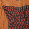 Sanskriti Vintage Sarees Black/Orange Pure Silk Printed Sari 5yd Craft Fabric