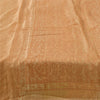 Sanskriti Vintage Sarees Dark Peach 100% Pure Silk Printed Sari 6yd Craft Fabric