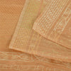 Sanskriti Vintage Sarees Dark Peach 100% Pure Silk Printed Sari 6yd Craft Fabric