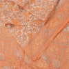 Sanskriti Vintage Sarees Peach Indian Pure Silk Printed Sari 5yd Craft Fabric