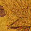 Sanskriti Vintage Sarees Indian Yellow Pure Silk Printed Sari 5yd Craft Fabric