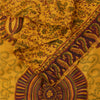 Sanskriti Vintage Sarees Indian Yellow Pure Silk Printed Sari 5yd Craft Fabric