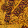 Sanskriti Vintage Sarees Indian Yellow Pure Silk Printed Sari 5yd Craft Fabric