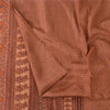 Sanskriti Vintage Sarees Peach Zari Woven Pure Silk Print Sari 5+yd Craft Fabric