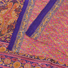 Sanskriti Vintage Sarees From India Pink Pure Silk Print Sari 5+yd Craft Fabric