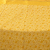 Sanskriti Vintage Sarees Yellow 100% Pure Silk Printed Sari 5+yd Craft Fabric