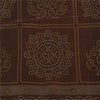 Sanskriti Vintage Sarees Shades Of Brown Pure Silk Print Sari 5+yd Craft Fabric