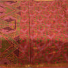 Sanskriti Vintage Sarees Zari Border Pure Silk Printed Sari 6+yd Craft Fabric