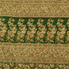 Sanskriti Vintage Sarees Green Indian Pure Silk Printed Sari 6+yd Craft Fabric