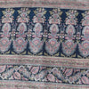 Sanskriti Vintage Sarees From India Blue Pure Silk Print Sari 6+yd Craft Fabric