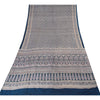 Sanskriti Vintage Sarees From India Blue Pure Silk Print Sari 6+yd Craft Fabric