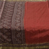 Sanskriti Vintage Sarees Red/Brown 100% Pure Silk Printed Sari 6+yd Craft Fabric