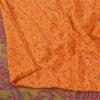 Sanskriti Vintage Sarees Orange Pure Silk Printed Woven Sari 5+yd Craft Fabric