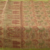 Sanskriti Vintage Sarees Beige Indian Pure Silk Printed Sari 6+yd Craft Fabric